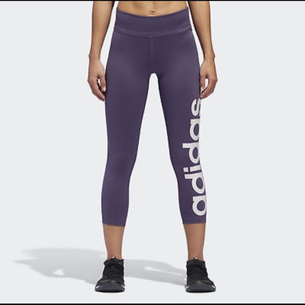 Purple Adidas Fabric Mix Women's Tights